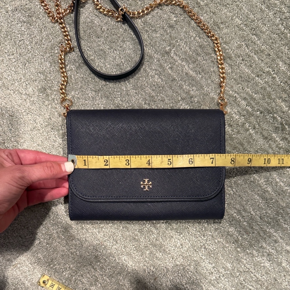 Tory Burch Navy Crossbody Bag with Gold Accents